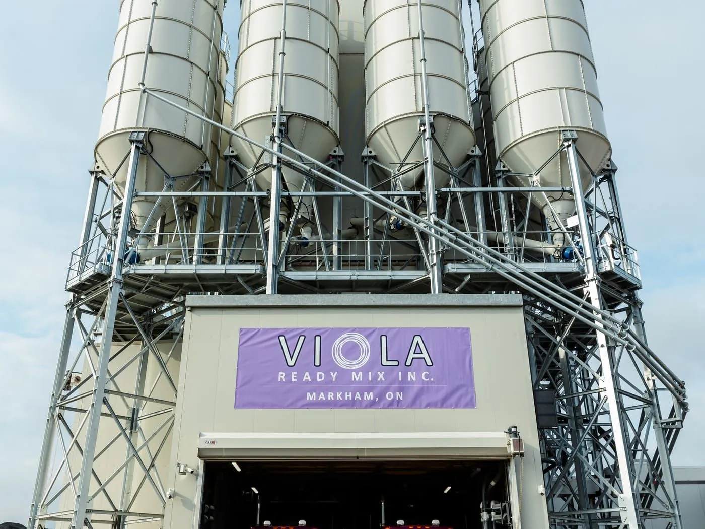 Cement silos and loading bays