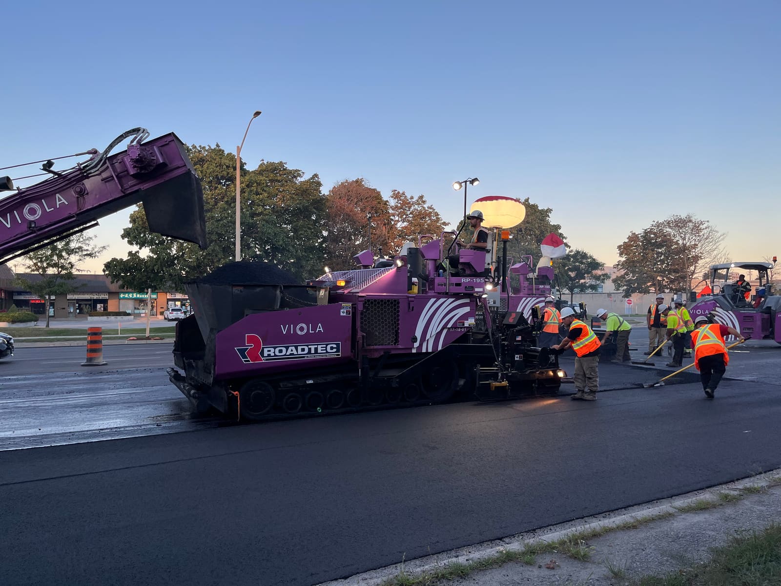 Paving at dusk